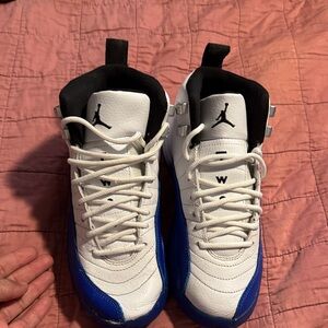 Jordan White and Blue Sneakers with Black Details
